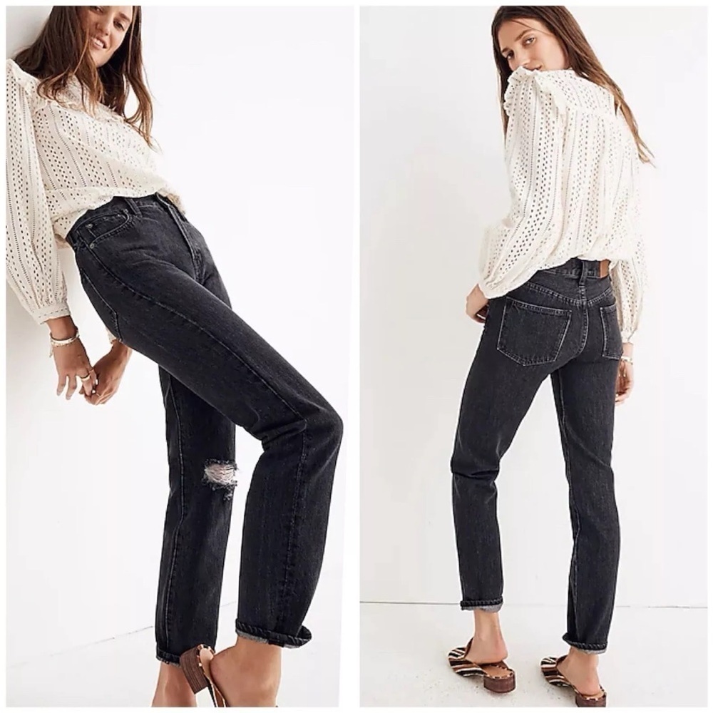 NWT Madewell The Perfect Vintage Jean in Roxstone Wash: Knee-Rip Edition Size 31